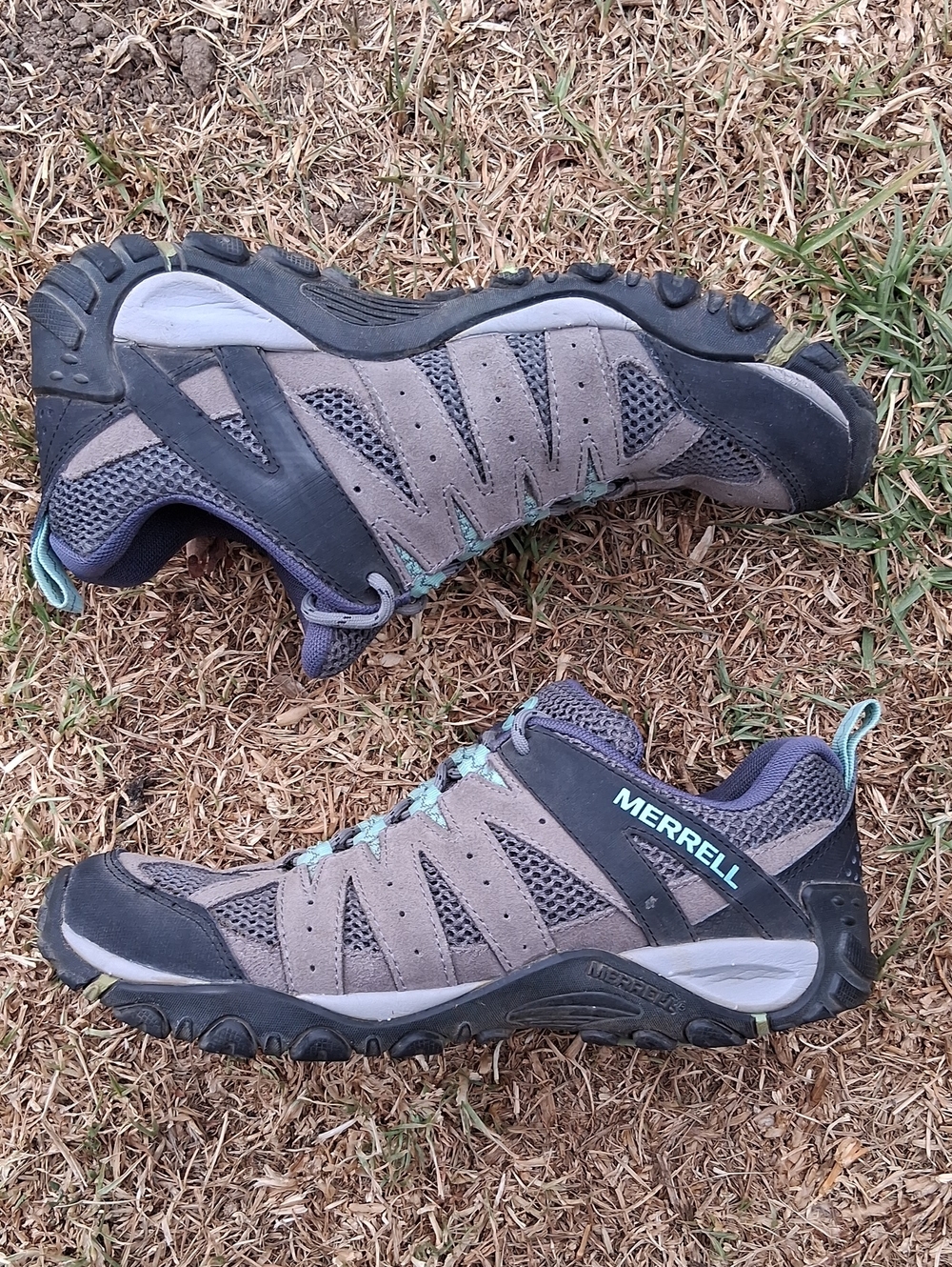 Merrell Women's Gray with Teal Accent Trail Shoes